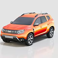 Orange SUV With Modern Design Roof Rails And Black Wheels Sleek Exterior
