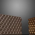 Decorative Wall Panels with Geometric Patterns in Brown and Gold 3D Textures 3d model