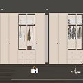 Modern White Wardrobe Interior With Glass Doors Drawers And Built in Lighting