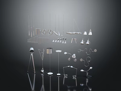 Modern Furniture Collection Featuring Stylish Pendant Lamps Floor Lamps And Table Lamps 3d model