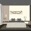Modern Hotel Guest Room Interior With Large Bed Decorative Painting And Window View