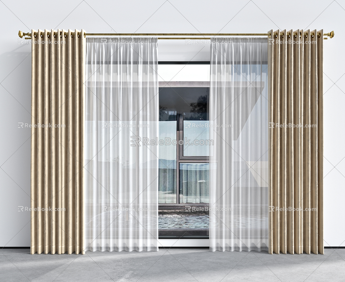 Modern Curtains 3d model