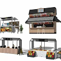 Tourist Area Commercial Stalls Design With Various Structures And Displays
