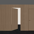 Modern Wooden Hinged Door In Contemporary Interior Design With Natural Wood Paneling And Warm Tones