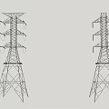modern tower high voltage line tower 3d model