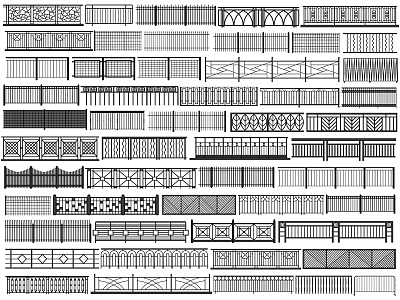 Modern Guardrail Fence Iron Railing Protective Fence Metal Fence Landscape Protective Fence Handrail Enclosure model