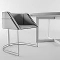 Modern Dining Table And Chairs Set With Black Marble Top And Metal Frame