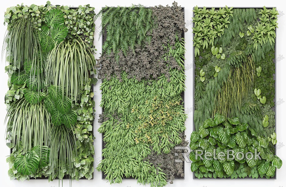 Modern plant wall plant wall combination model