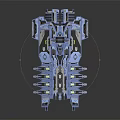 Detailed Cosmic Spacecraft Model Featuring Blue And Silver Interstellar Advanced Design
