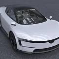 White Modern Sports Car With Sleek Exterior Design