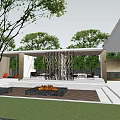 Garden Landscape Design With Winding Paths Water Features Green Terrain And Architectural Structures