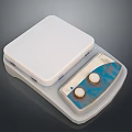 Electronic Digital Scale With White Square Platform Control Panel Knobs And Display Screen 3d model