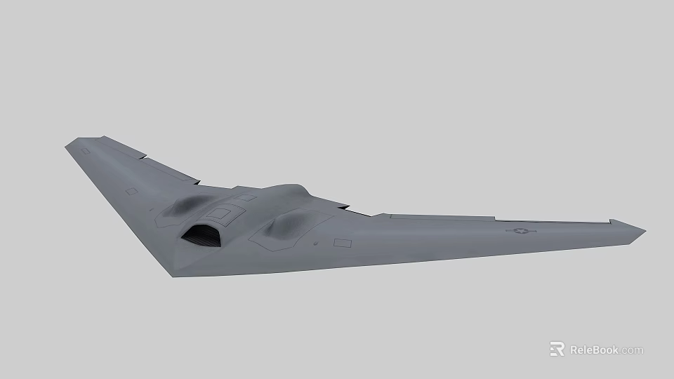 Gray Stealth Military Drone Flying Wing Aerodynamic Structure Design 3d model 