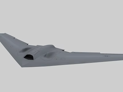 Gray Stealth Military Drone Flying Wing Aerodynamic Structure Design 3d model