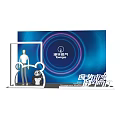 Modern Tech Style Exhibition Display With Blue Curved Structures And Welcome Sign
