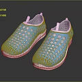Blue Perforated Casual Shoes With White Sole Breathable Upper And Lightweight Design
