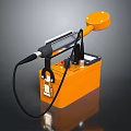 Orange Portable Metal Detector With Probe And Control Box Device