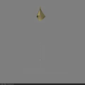 Simple Yellow Flag Mounted On Tall Flagpole Against Gray Background