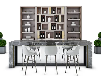 Bar chair combination 3d model