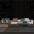 Modern Sofa Coffee Table Combination Italian Sofa Coffee Table Combination 3d model