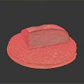 Fresh Sliced Bread With Flour Dusting On Woven Mat Background