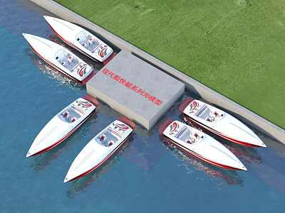 modern fast boat 3d model