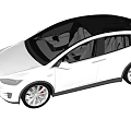 White Tesla Model X Exterior Design With Alloy Wheels And Headlights