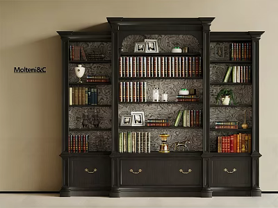 Vintage TV Stand Featuring Multiple Shelves Drawers Books Photo Frames And Vase 3d model