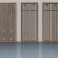 Modern Hinged Doors With Intricate Geometric Patterns In Minimalist Interior 3d model