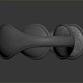 Gray Textured Neck Pillow With Loop Design And Two Earpad Like Parts For Daily Use