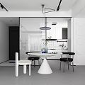 Modern Living Dining Room Interior Design With Black Leather Sofa Coffee Table And Wall Decor Art