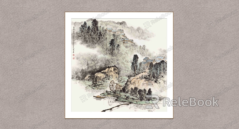 Decorative Painting Miao Xiang Qiuyi Lu Xingtang Landscape Painting model