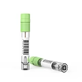 Medical Test Tubes With Green Caps Transparent Body And Barcode Labels