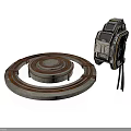 Industrial Circular Platform With Concentric Ring Design And Metallic Mechanical Device