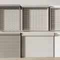 Various Roller Shutter Styles Featuring Gray And White Color Options 3d model