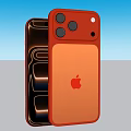 Orange Apple Smartphone Back Design With Camera System And Glossy Finish 3d model
