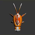 Mechanical Orange And White Goldfish With Glowing Eyes And Robotic Fins