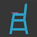 Stylish Kids Chair With Blue Frame Pink Tray And Heart Shaped Backrest