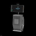Contemporary Self service Kiosk With Interactive Digital Screen And Sturdy Metal Base
