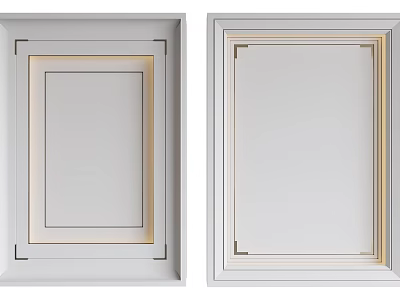 Modern Hinged Door Design With White Panel And Wooden Frame Details 3d model