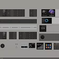 Modern Smart Switch Panels With Temperature Display Time Function And Control Knobs