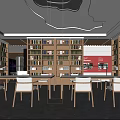 modern reading room library reading room 3d model