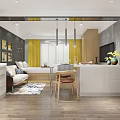 Modern Apartment Interior Design With Open Living Space Sofa Dining Table And Decor