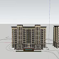 Modern Multi storey Apartment Building Exterior With Balconies Greenery And Evening Lighting