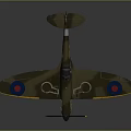 Vintage Military Green Fighter Aircraft Model With MS R Letters And Wing Insignia