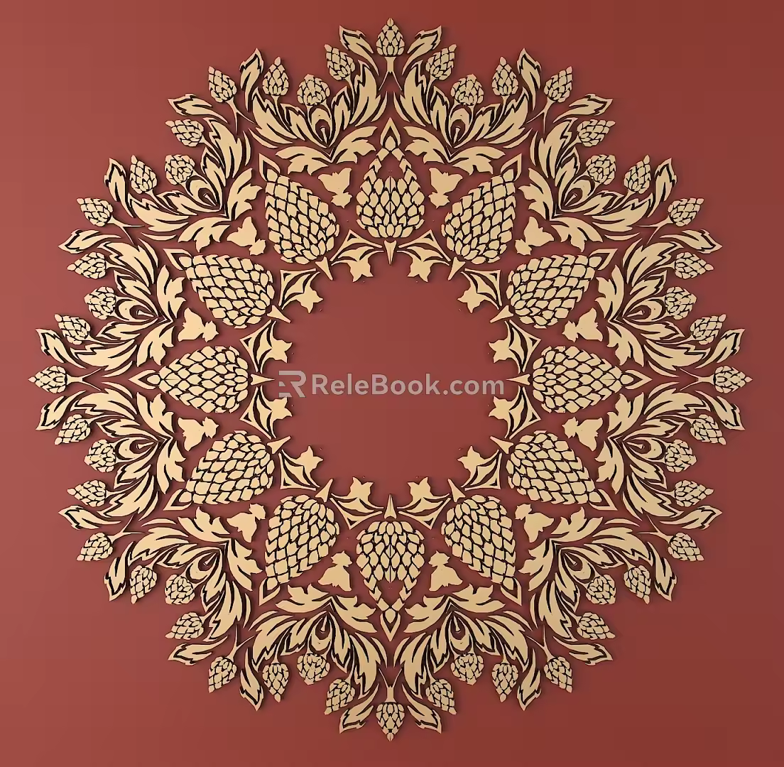 European-style Metal Carved European Pattern Hollow Carved Pattern Baroque Pattern 3d model