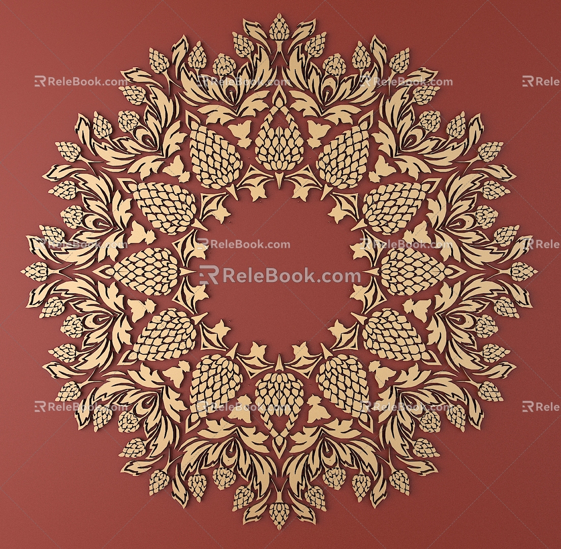 European-style Metal Carved European Pattern Hollow Carved Pattern Baroque Pattern 3d model