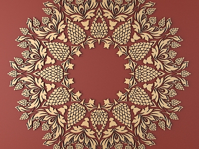 European-style Metal Carved European Pattern Hollow Carved Pattern Baroque Pattern 3d model