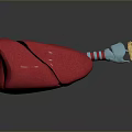 3D Anatomical Organ Model With Red Tissue And Hair Like Striped Appendages
