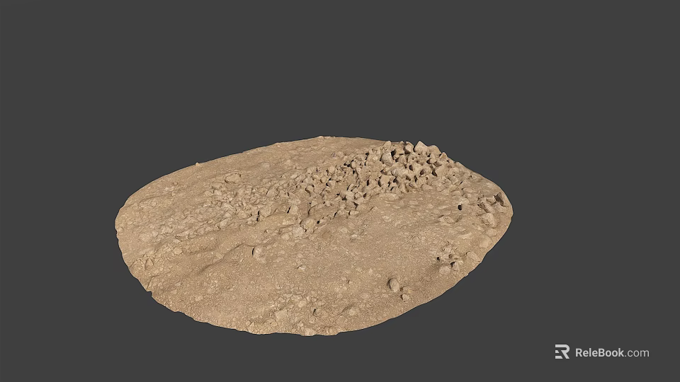 Brown Circular Stone And Wood Object With Rough Surface And Small Protrusions 3d model